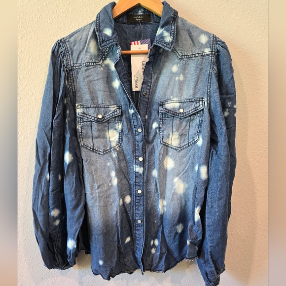 Yossi Tops - NWT Lana Collection by Yossi Snap front denim shirt